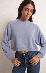Z Supply Crop Out Sweatshirt - Stormy