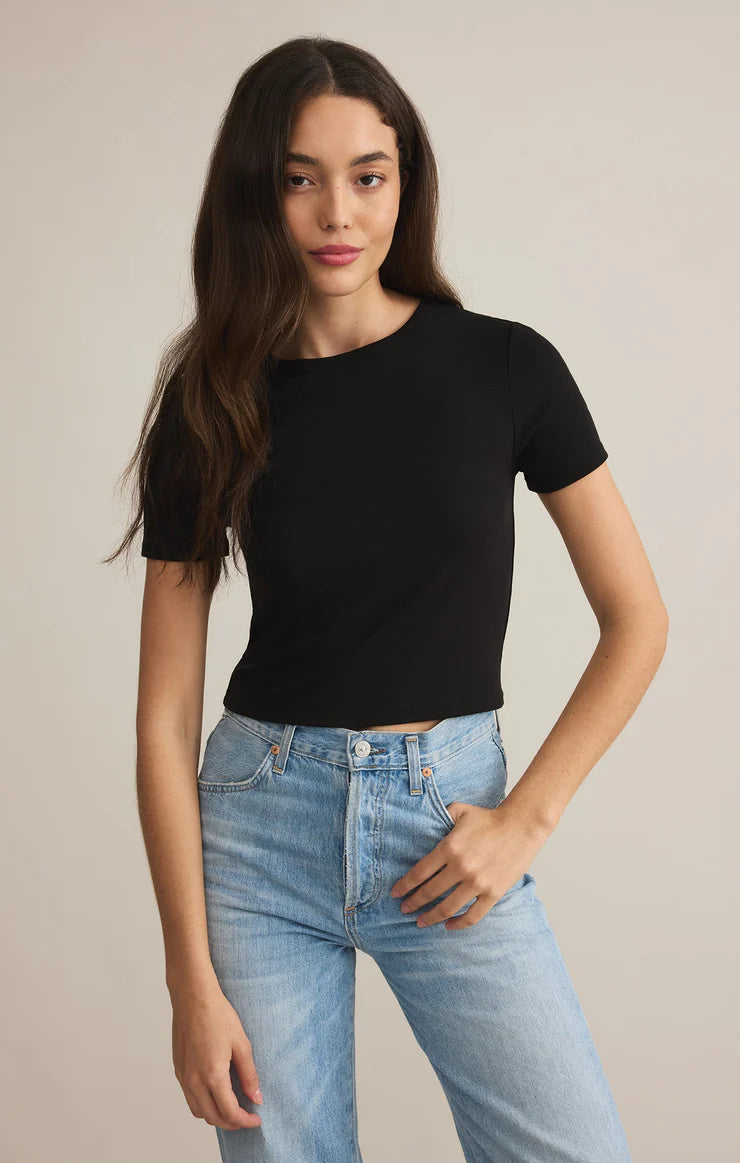 Z Supply Second Skin Cropped Tee - Black