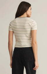 Z Supply Saxton Striped Rib Tee - Sage Green