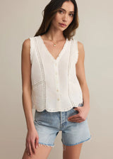 Z Supply | Tomi Embroidered Cotton Tank - White