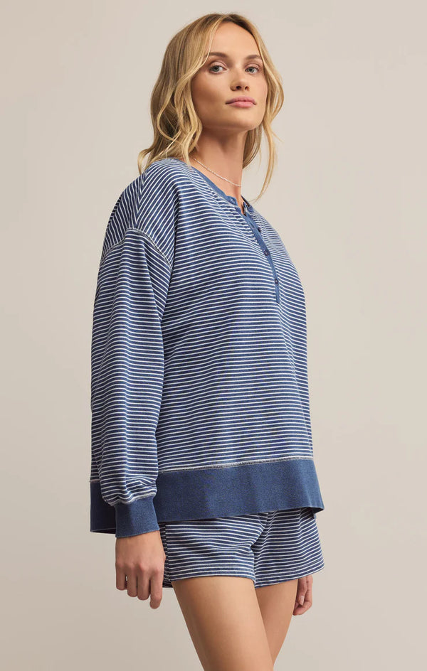 Z Supply | Apollo Striped Sweatshirt - Vintage Indigo