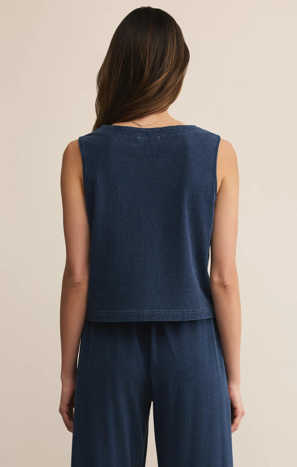 Z Supply | Solace Jersey Denim Top - Indigo