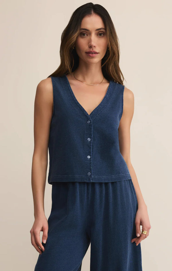 Z Supply | Solace Jersey Denim Top - Indigo