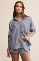 Z Supply | River Plaid Button Up - Blue Velvet