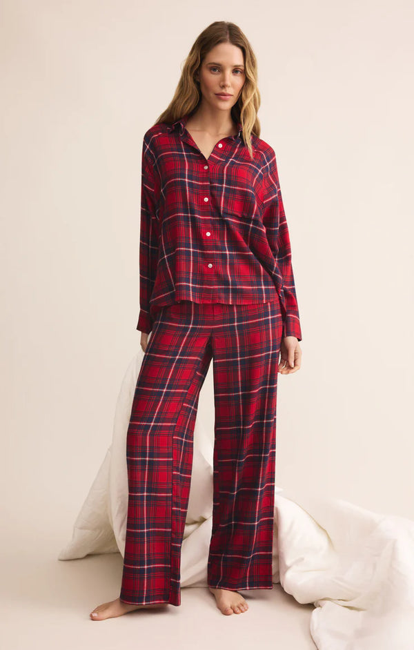 Z Supply | River Plaid Button Up - Haute Red