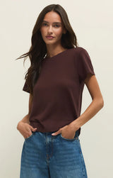 Z Supply | Tourist Knit Jersey Tee - Cherry Chocolate