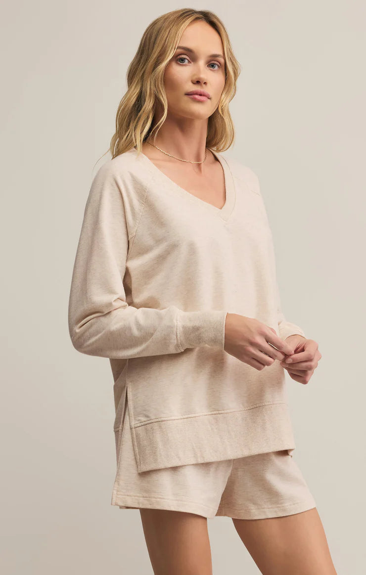 Z Supply | V-Neck Weekender - Light Oatmeal Heather