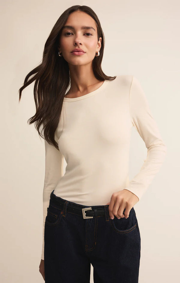 Z Supply | Second Skin Crew Long Sleeve - Cloud