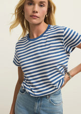Z Supply | Tourist Airy Striped Tee - Calypso Blue Indigo