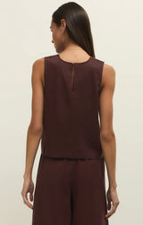 Z Supply | Sloane Linen Top - Chocolate Cherry