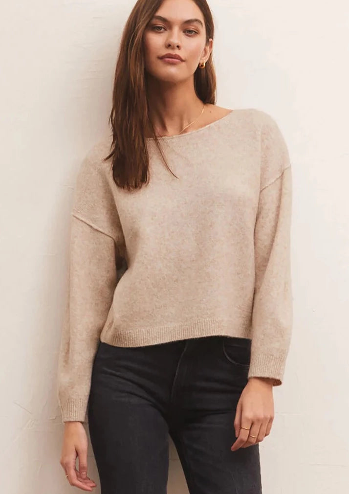 Z Supply: Everyday Pullover Sweater - Light Oatmeal Heather