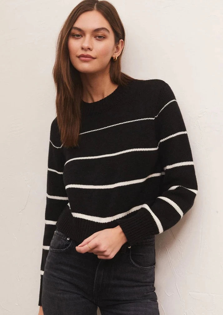 Z Supply: Milan Stripe Sweater - Black
