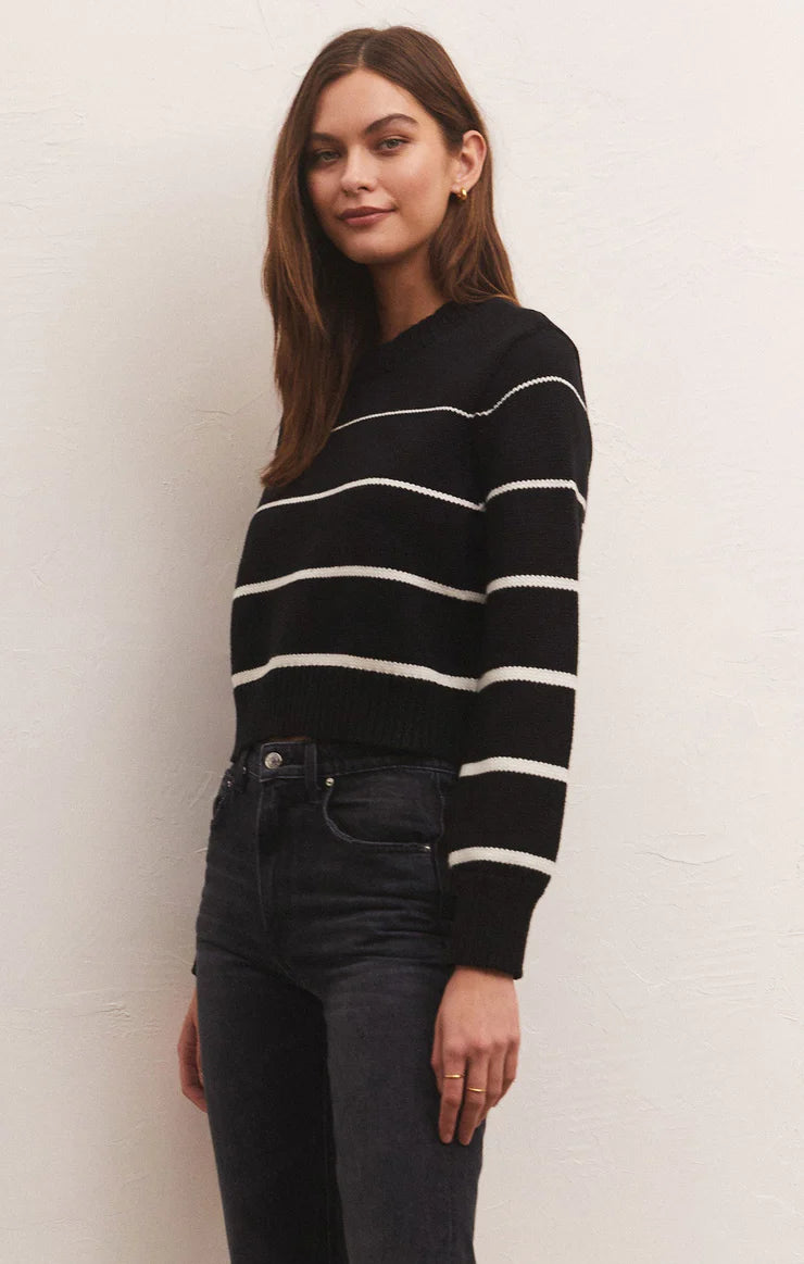 Z Supply: Milan Stripe Sweater - Black