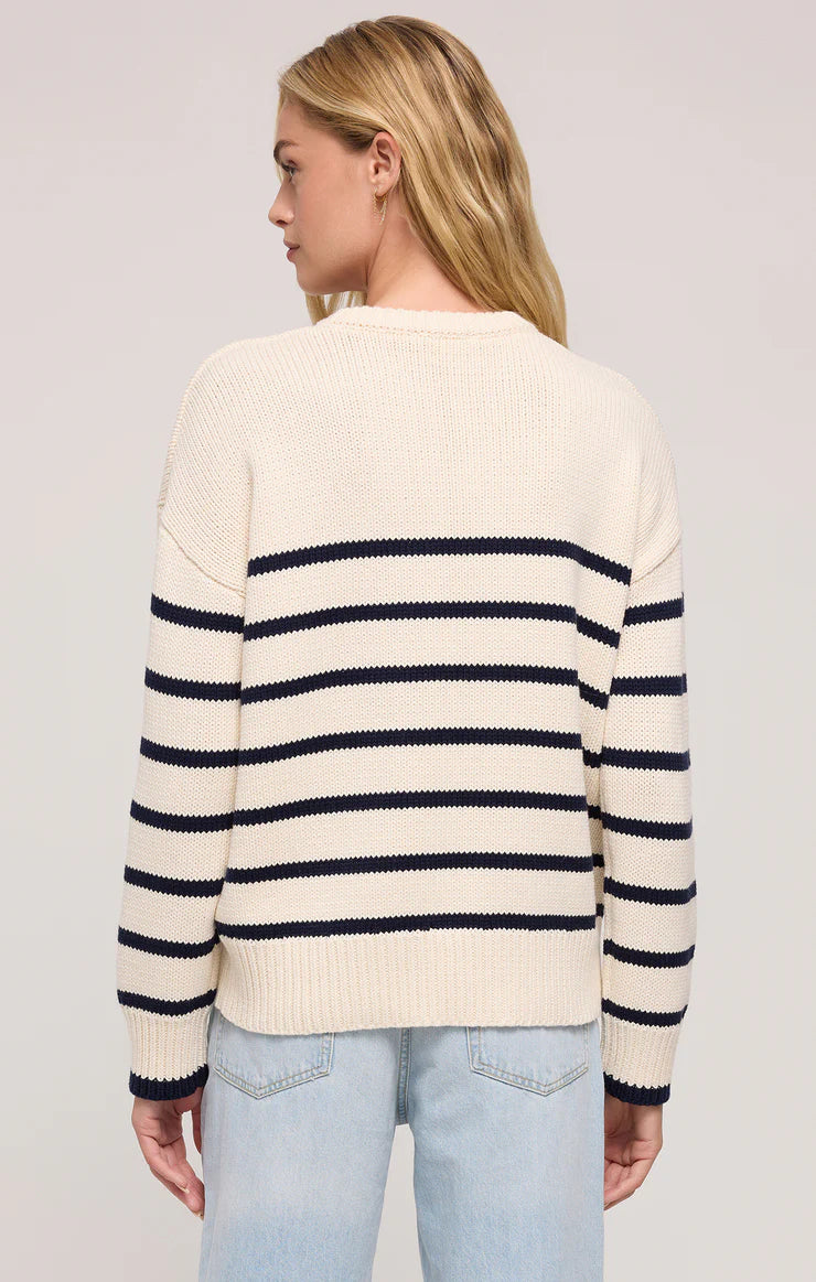 Z Supply Boyfriend Stripe Sweater - Sea Salt