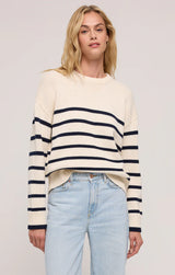 Z Supply Boyfriend Stripe Sweater - Sea Salt