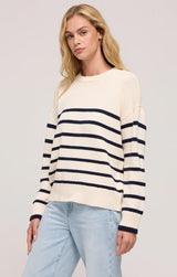 Z Supply Boyfriend Stripe Sweater - Sea Salt