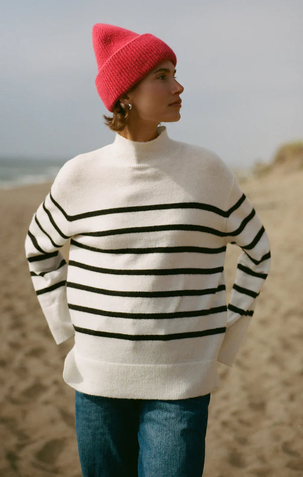 Z Supply Fin Stripe Sweater - Sea Salt