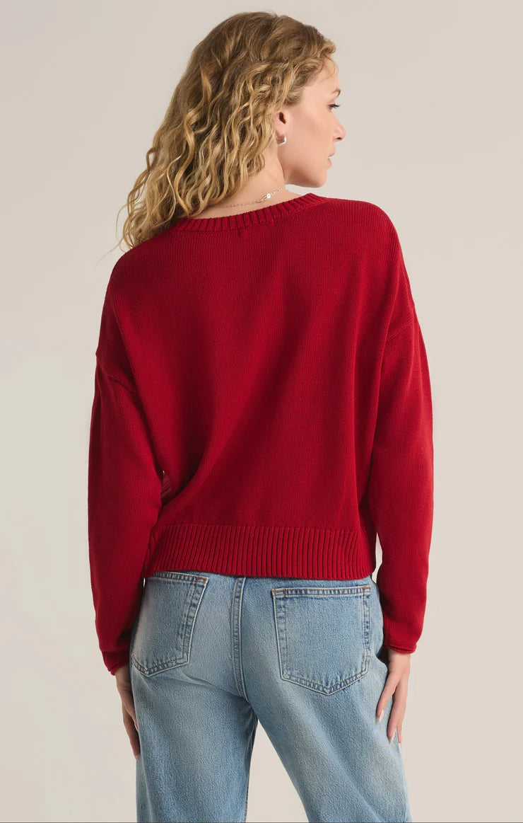 Z Supply Sienna Sweater - Haute Red