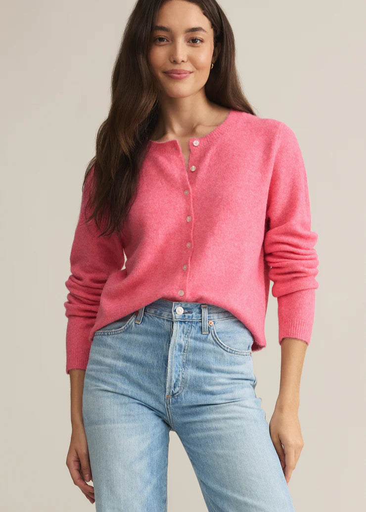 Z Supply Medina Cozy Cardigan - Disco Pink