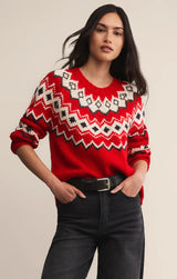 Z Supply | Adornment Fair Isle Sweater - Festive Red