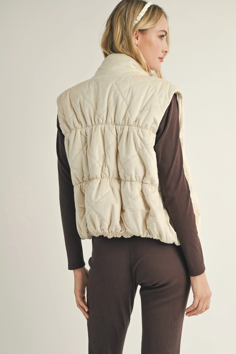 Cosmic Quilted Vest - Cream