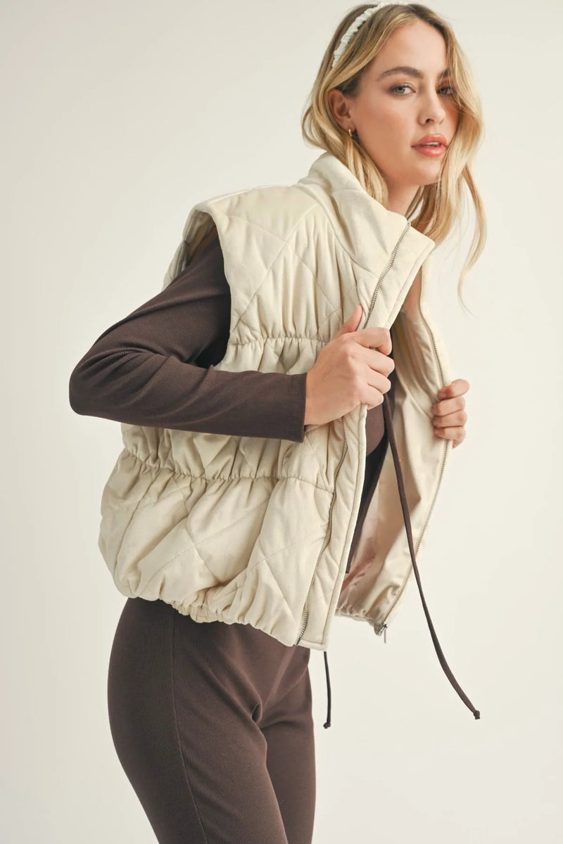 Cosmic Quilted Vest - Cream