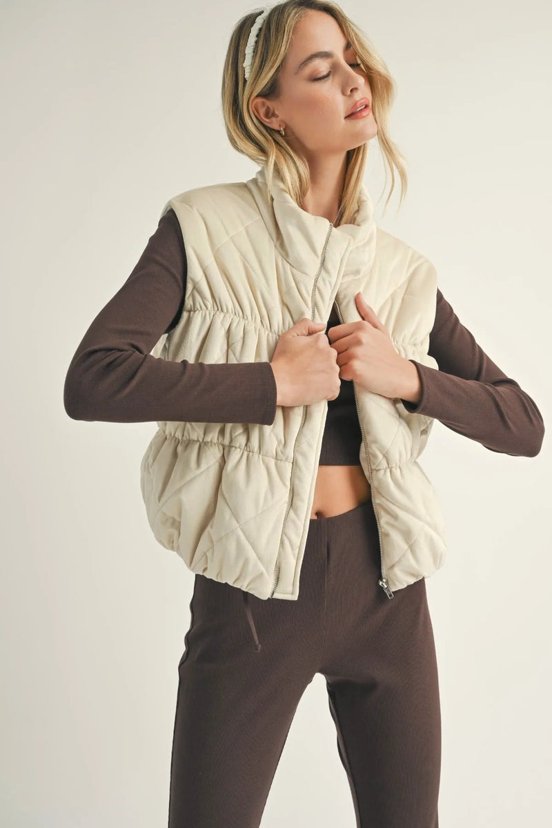 Cosmic Quilted Vest - Cream