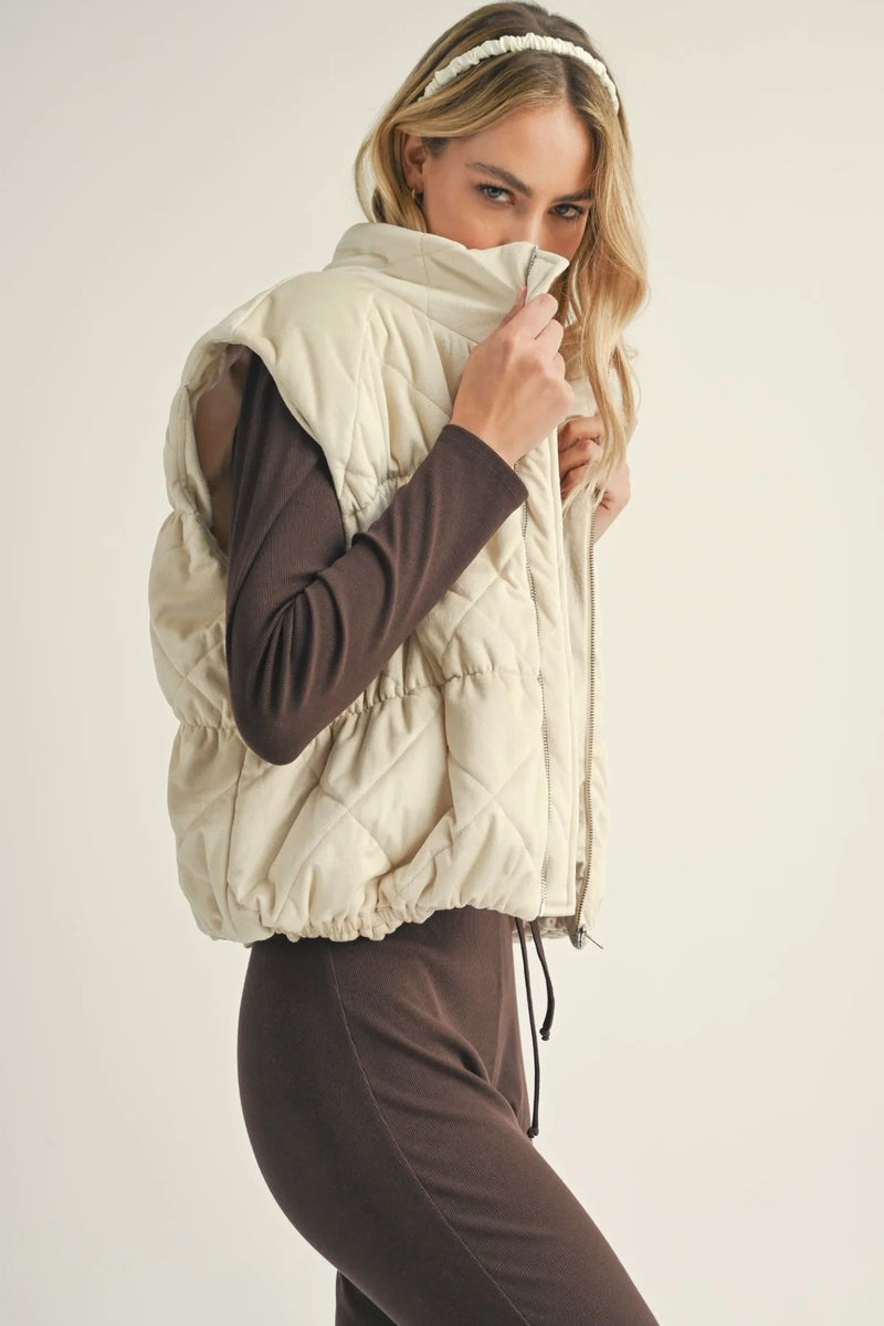 Cosmic Quilted Vest - Cream