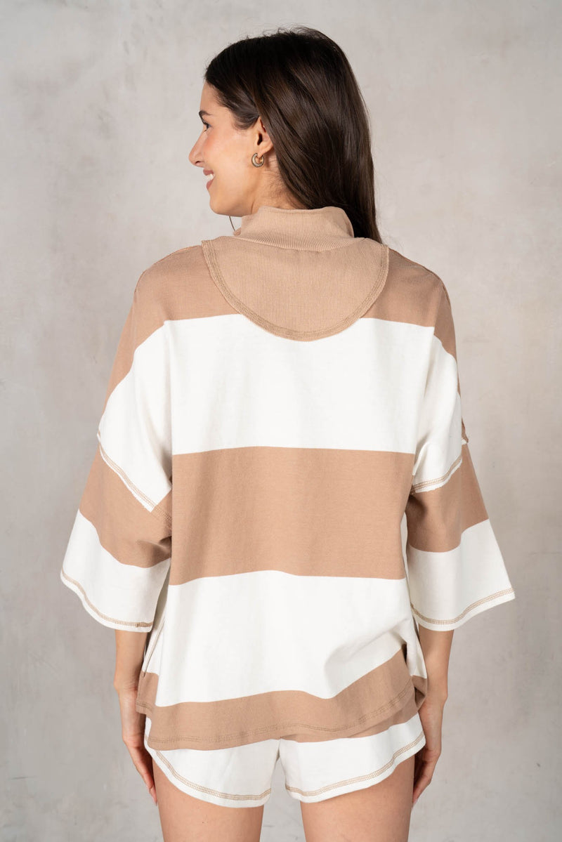 Sadie Stripe Set - Taupe