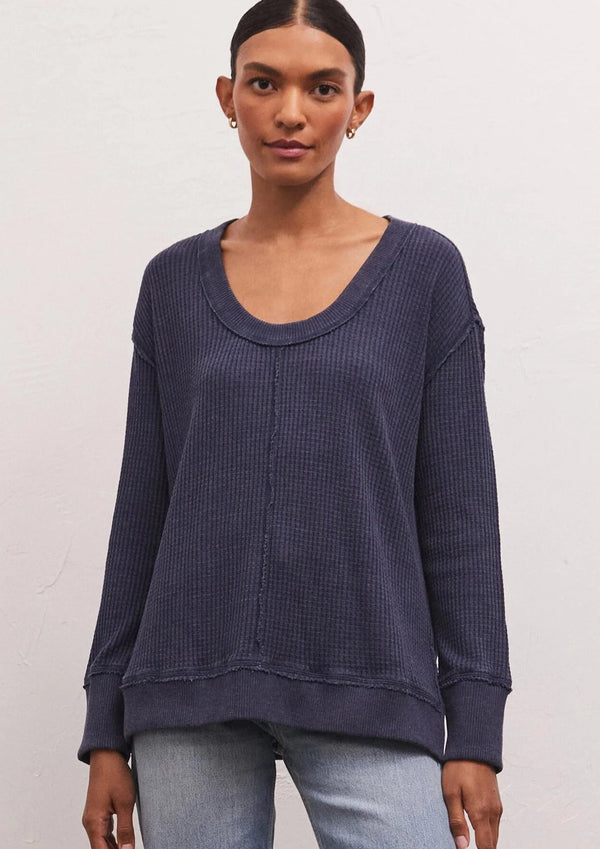 Z Supply Willow Waffle Long Sleeve Top - Inca