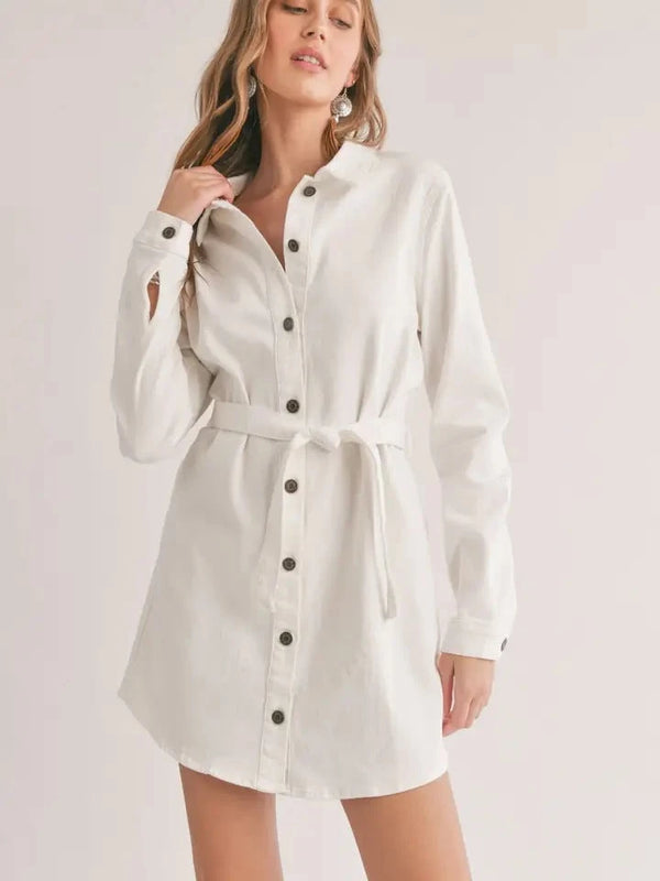 Durango Denim Dress - White