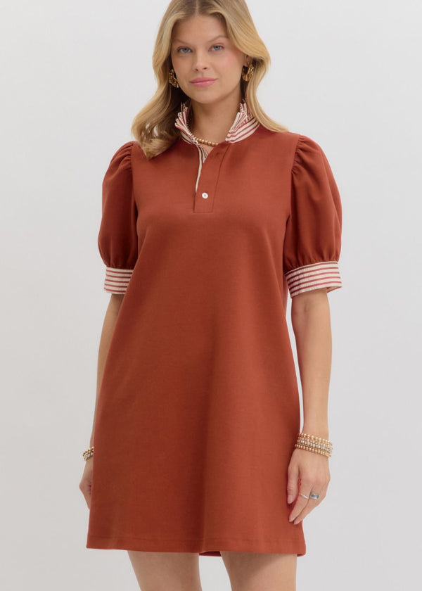 Polo Dress - Rust