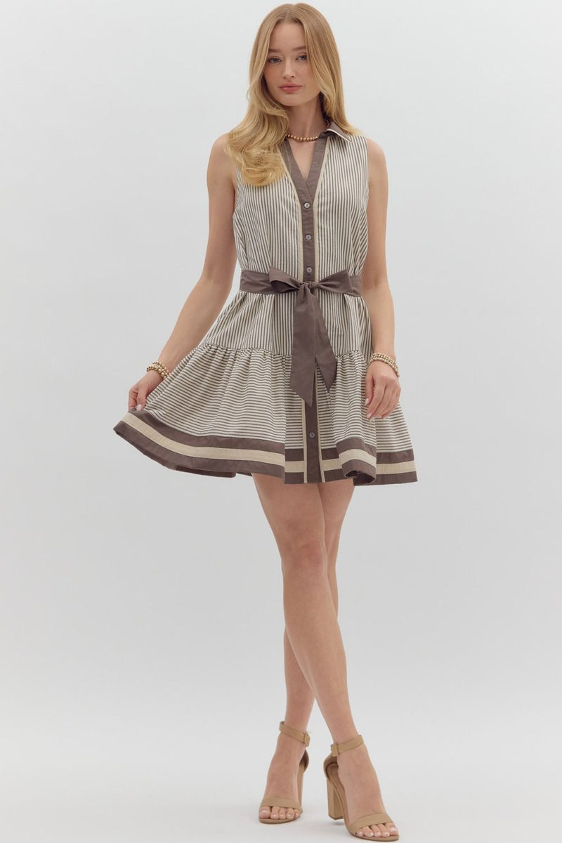 Mocha Mousse Mini Dress - Brown