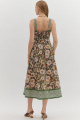 Jungle Midi Sundress - Brown