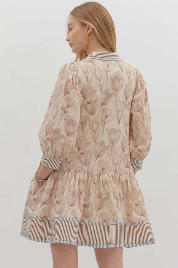 Sunset Loving Mini Dress - Ecru