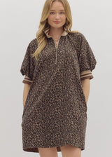 Roxie Leopard Dress - Mocha