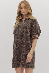 Roxie Leopard Dress - Mocha