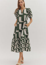 Cleo Midi Dress - Heather Green