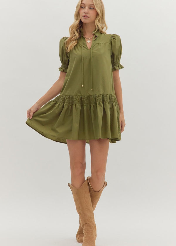 Moments in Between Dress - Olive