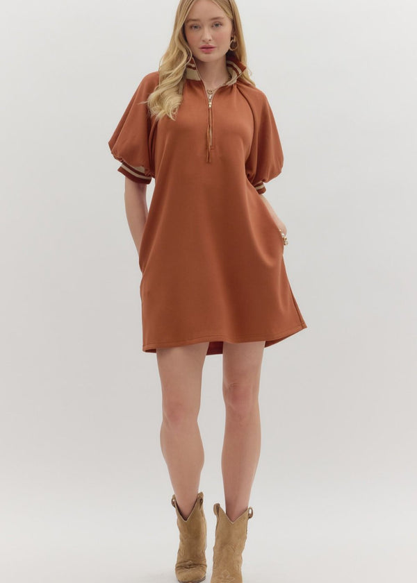 Pumpkin Patch Mini Dress - Clay
