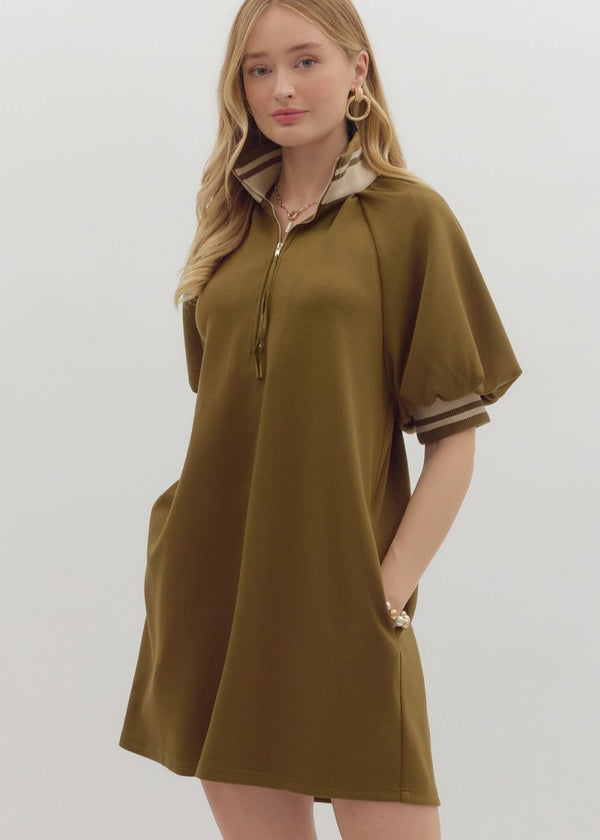 Pumpkin Patch Mini Dress - Olive