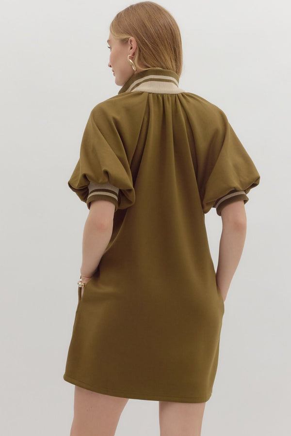 Pumpkin Patch Mini Dress - Olive