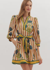 Piper Stripe Mini Dress - Caramel