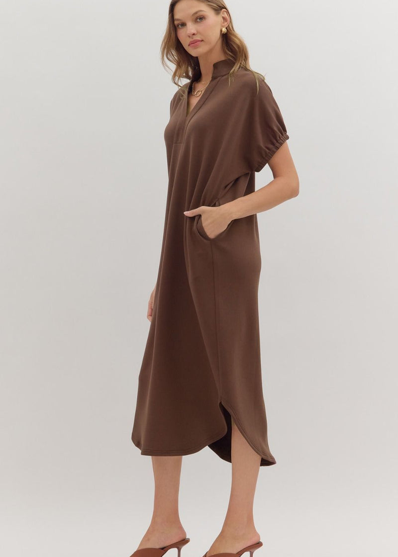 Miriam Midi Dress - Espresso