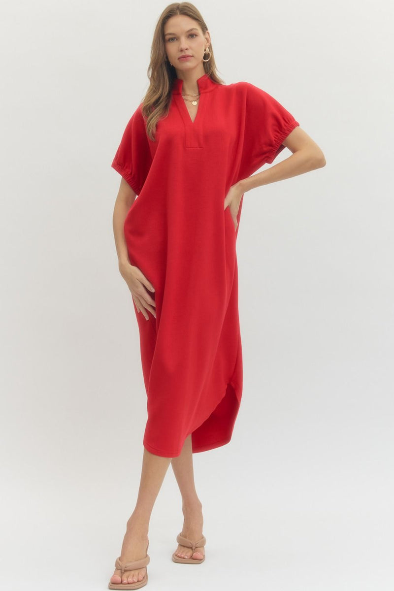 Lily Midi Dress - Red – Ivy Lee Boutique