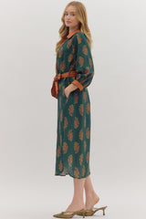 Botanical Garden Midi Dress - Green