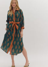 Botanical Garden Midi Dress - Green