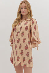 Esme Floral Mini Dress - Ecru