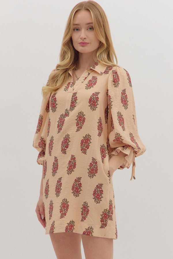 Esme Floral Mini Dress - Ecru
