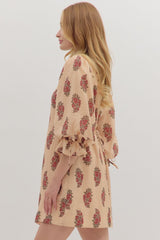 Esme Floral Mini Dress - Ecru